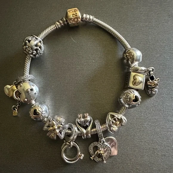 Pandora Jewelry Pandora Sterling Silver Bracelet With 4k Gold
